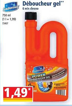 déboucheur gel 6 min chrono saubermax