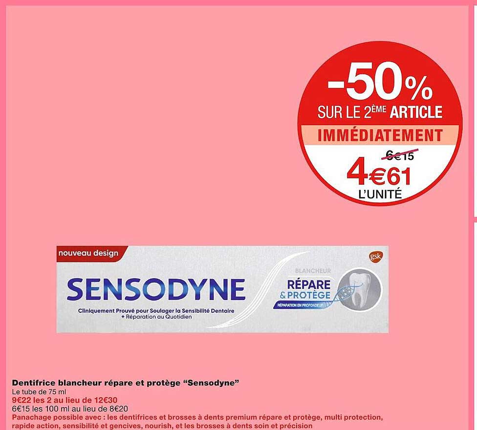 Dentifrice Blancheur Répare Et Protège "sensodyne"