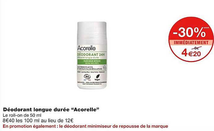 déodorant longue durée "acorelle"
