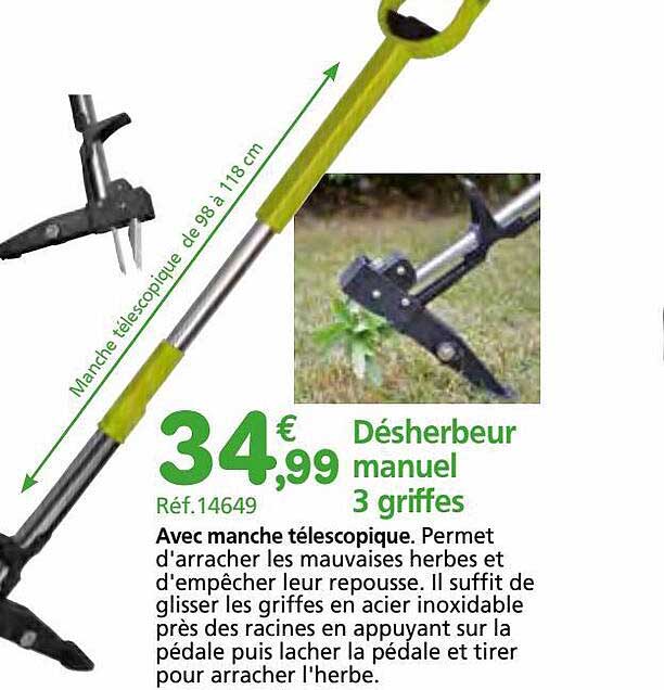 désherbeur manuel 3 griffes