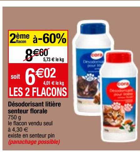 désodorisant litière senteur florale