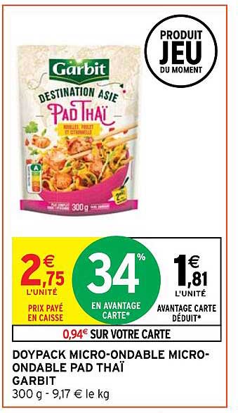 doypack micro-ondable micro-ondable pad thaï garbit