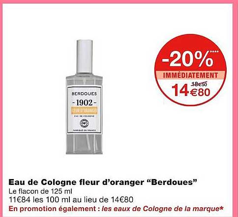 eau de cologne fleur d'oranger "berdoues"