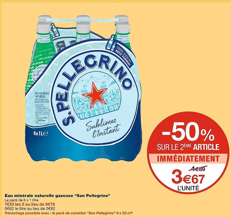 eau minérale naturelle gazeuse "san pellegrino"
