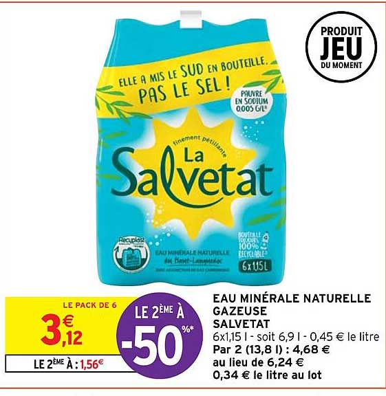 Eau Minérale Naturelle Gazeuse Salvetat