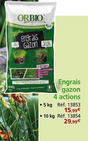 engrais gazon 4 actions or bio