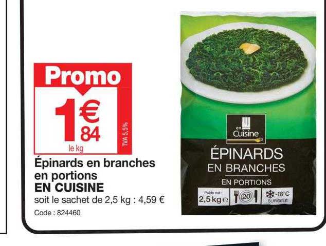 épinards En Branches En Portions En Cuisine