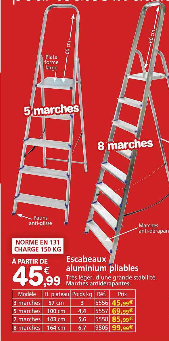 escabeaux aluminium pliables