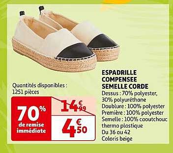 espadrille compensée semelle corde