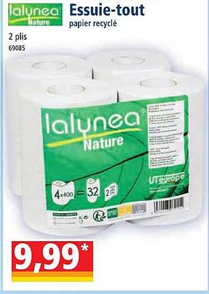 essuie-tout papier recyclé lalynea