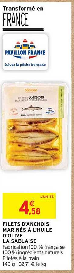filets d'anchois marinés à l'huile d'olive la sablaise