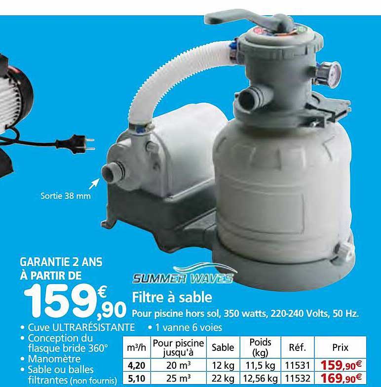 filtre à sable summer waves