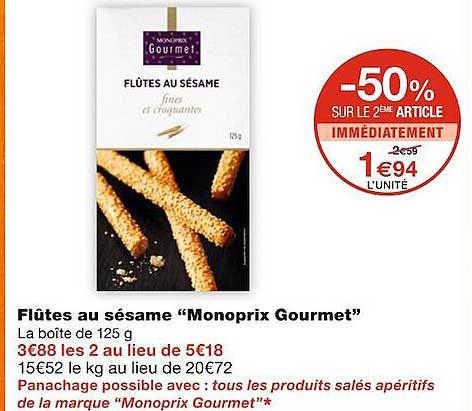 Flûtes Au Sésame "monoprix Gourmet"