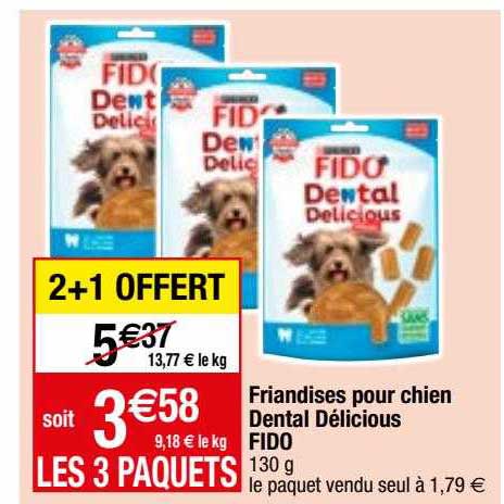 friandises pour chien dental délicious fido
