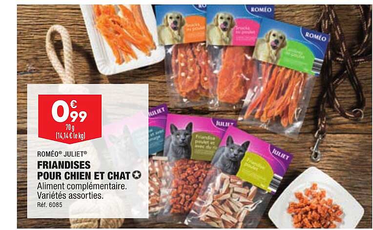 friandises pour chien et chat roméo juliet