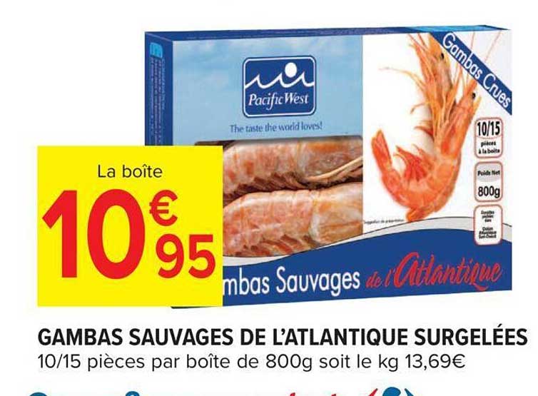 gambas sauvages de l'atlantique surgelées