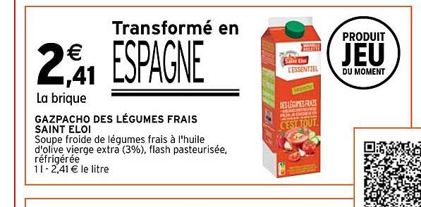 gazpacho des légumes frais saint éloi