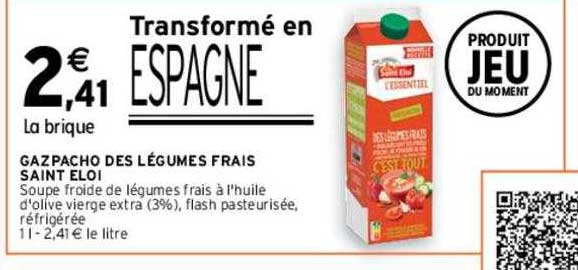 gazpacho des légumes frais saint éloi