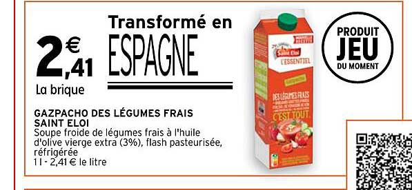 gazpacho des légumes frais saint eloi