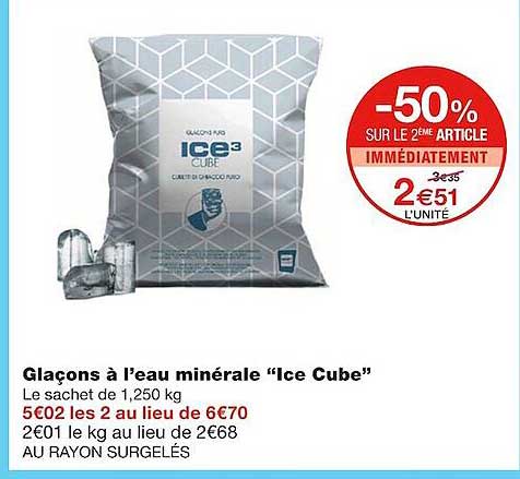 glaçons à l'eau minérale "ice cube"