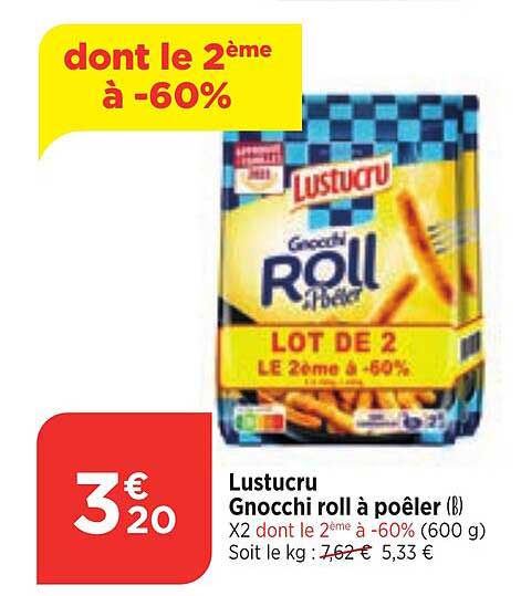 gnocchi roll à poêler lustucru