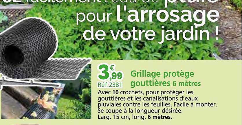 grillage protège gouttières 6 mètres