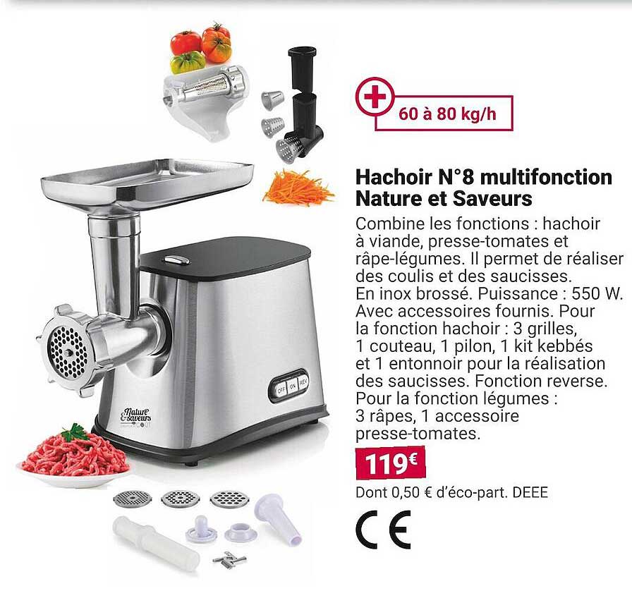 hachoir n°8 multifonction nature et saveurs