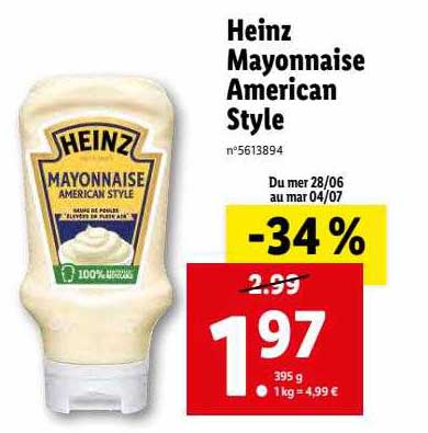 heinz mayonnaise american style