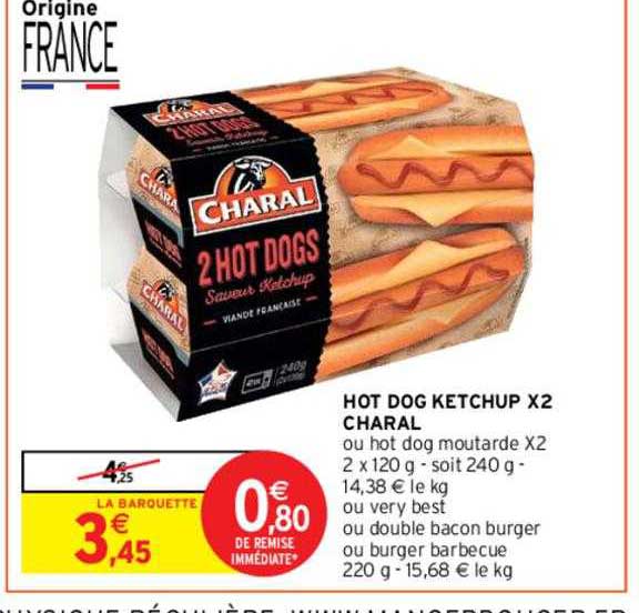 hot dog ketchup x 2 charal