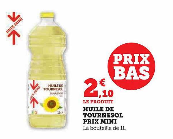 huile de tournesol prix mini