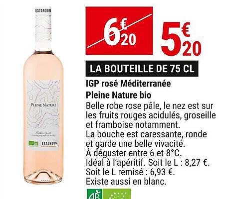 Igp Rosé Méditerranée Pleine Nature Bio