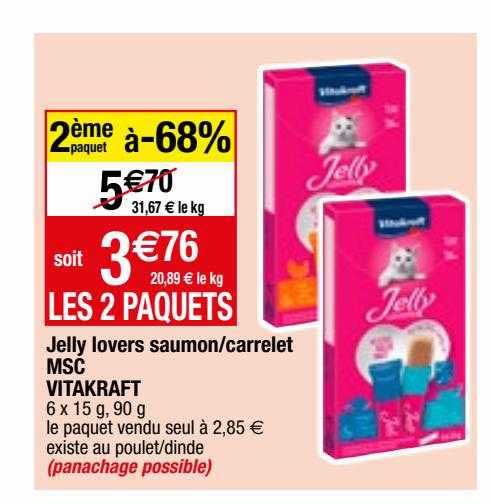 jelly lovers saumon ou carrelet msc vitakraft