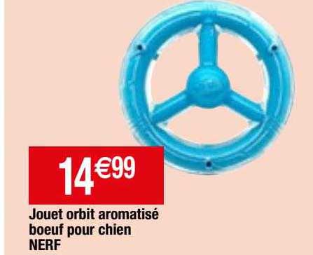 jouet orbit aromatisé bœuf pour chien nerf