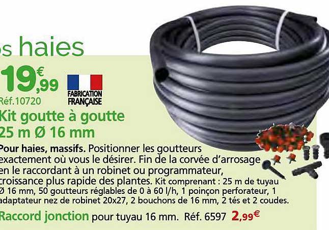 kit goutte à goutte 25 m ø 16 mm