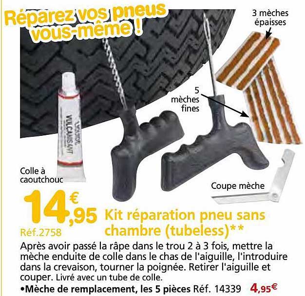 Kit Réparation Pneu Sans Chambre (tubeless)
