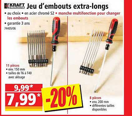 kraft jeu d'embouts extra-longs