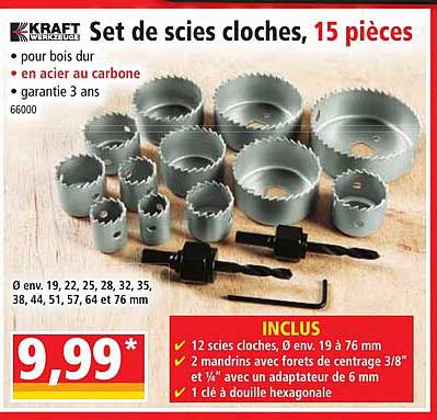 kraft set de scies cloches, 15 pièces