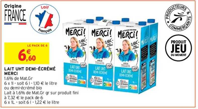 lait uht demi-écrémé merci