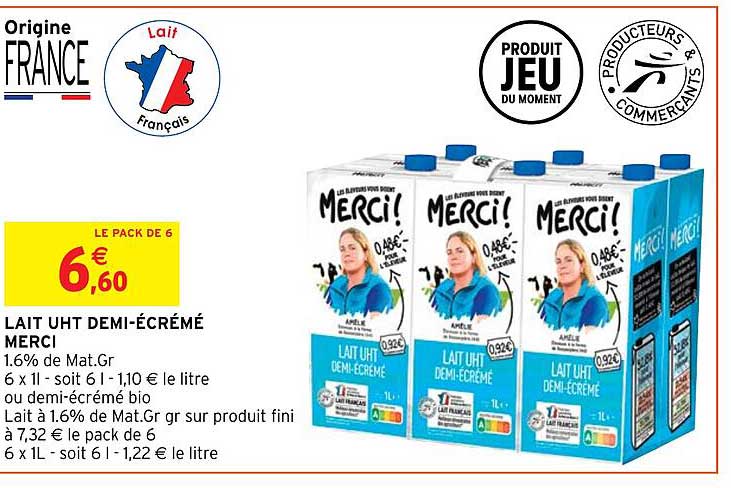 lait uht demi-écrémé merci