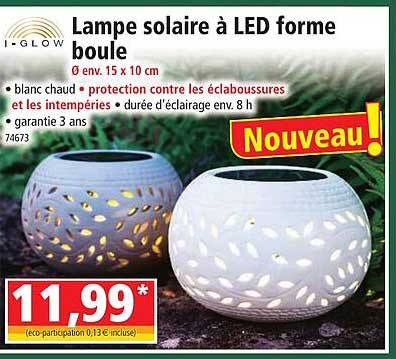 lampe solaire à led forme boule i-glow