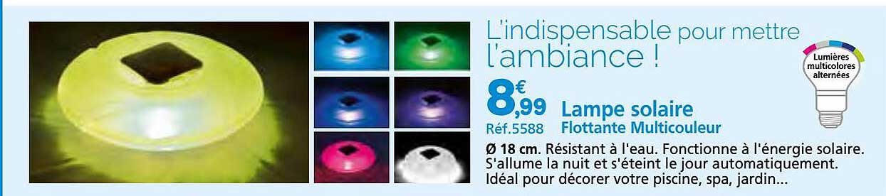 lampe solaire flottante multicouleur