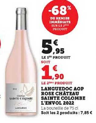 languedoc aop rosé château sainte colombe l'envol 2022