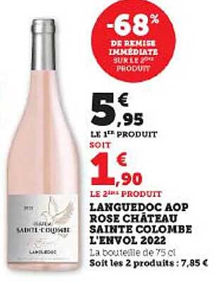 languedoc aop rosé château sainte colombie l'envol 2022
