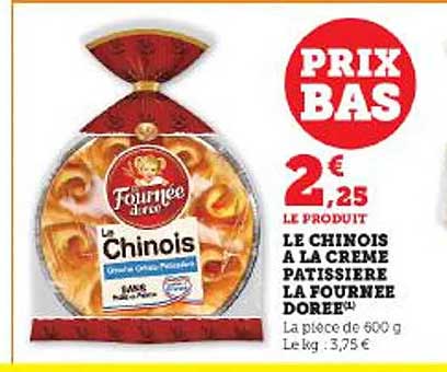 le chinois à la crème pâttissière la fournée dorée