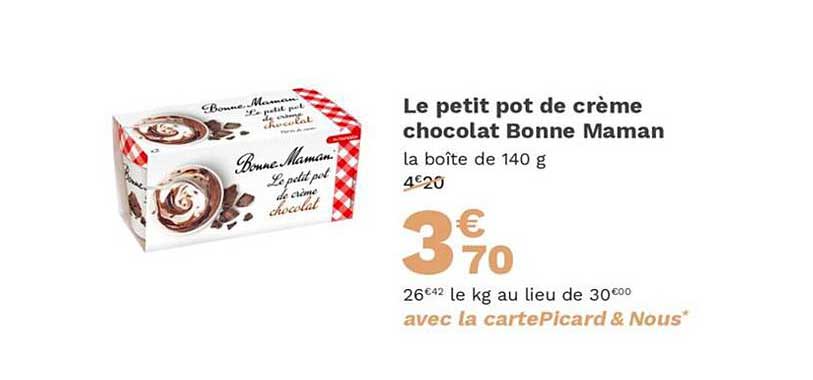 le petit pot de crème chocolat bonne maman