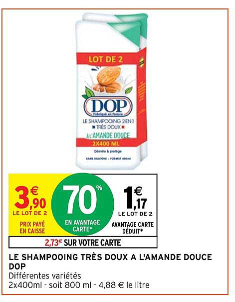 le shampooing très doux a l'amande douce dop