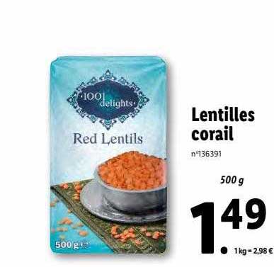lentilles corail 1001 delights