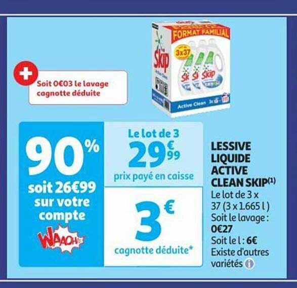 Lessive Liquide Active Clean Skip