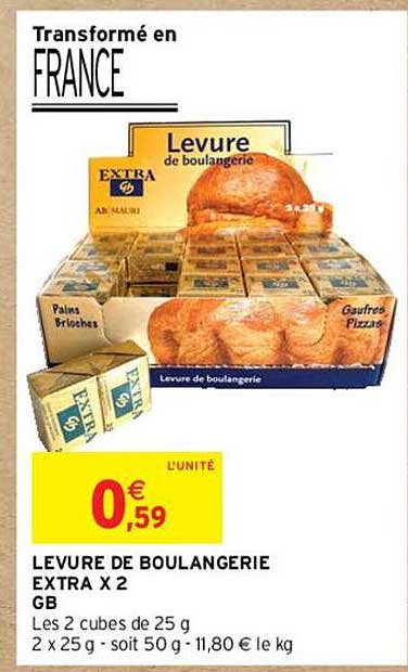 levure de boulangerie extra x2 gb
