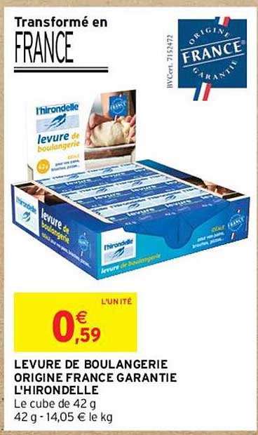 levure de boulangerie origine france garantie l'hirondelle